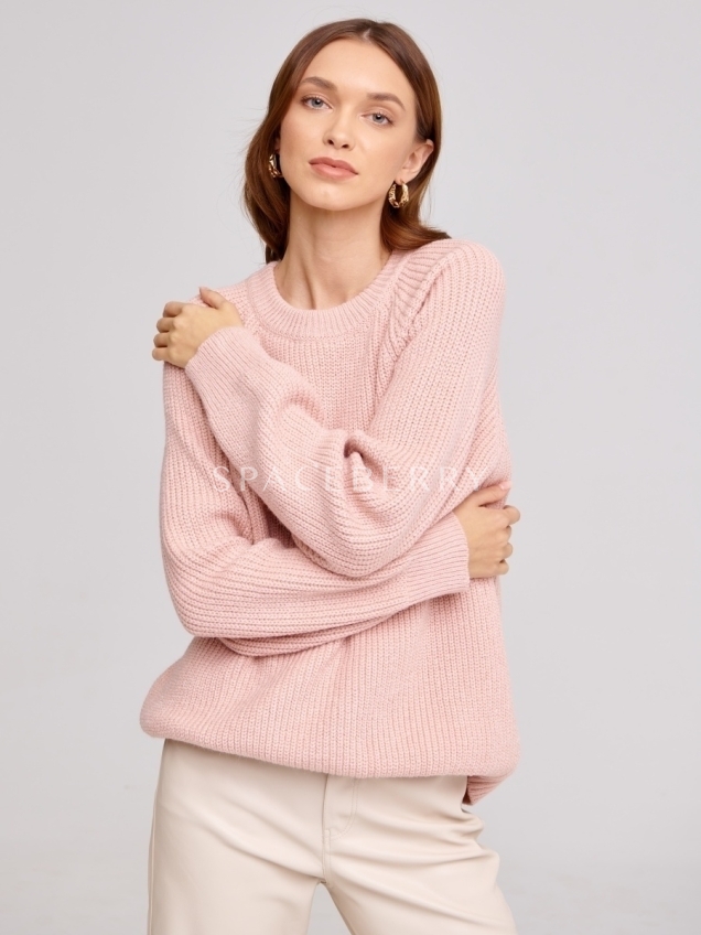Женский вязаный свитер оверсайз, джемпер